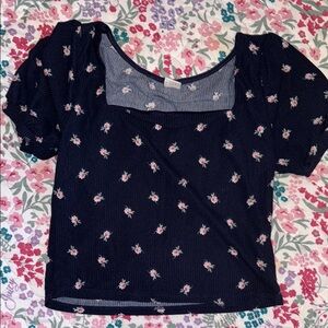 Floral Navy Kids Blouse